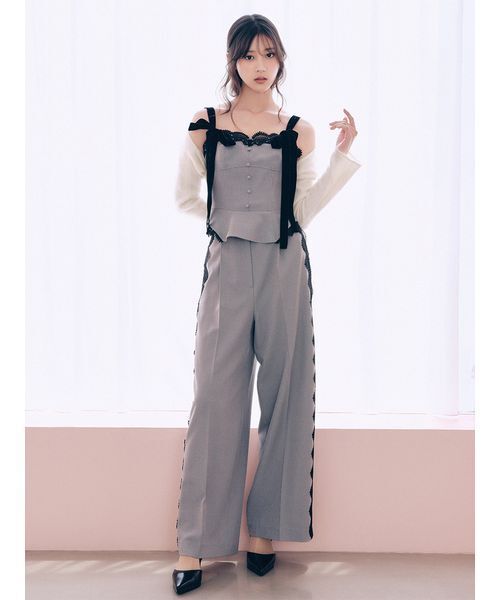 SNIDEL(スナイデル)の「【セットアップ対応】シンプルタックレーストリムパンツ(その他パンツ・レディース・チェック/ネイビー/グレー・0/1)」の16枚目の写真