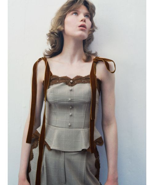 SNIDEL(スナイデル)の「【セットアップ対応】シンプルタックレーストリムパンツ(その他パンツ・レディース・チェック/ネイビー/グレー・0/1)」の17枚目の写真