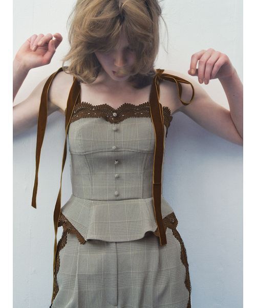 SNIDEL(スナイデル)の「【セットアップ対応】シンプルタックレーストリムパンツ(その他パンツ・レディース・チェック/ネイビー/グレー・0/1)」の18枚目の写真