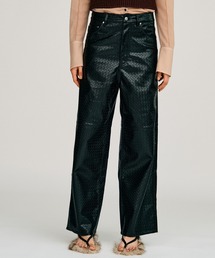 PRANK PROJECT | 【2026Autumn  Pre-Order】シンセテイックメッシュレザーストレートパンツ / Synthetic Mesh Leather Straight Pants(その他パンツ)
