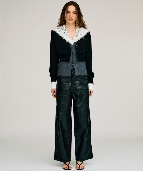 PRANK PROJECT(プランクプロジェクト)の「【2026Autumn Pre-Order】シンセテイックメッシュレザーストレートパンツ / Synthetic Mesh Leather Straight Pants(その他パンツ・レディース・マルチ・38/36/34)」の6枚目の写真