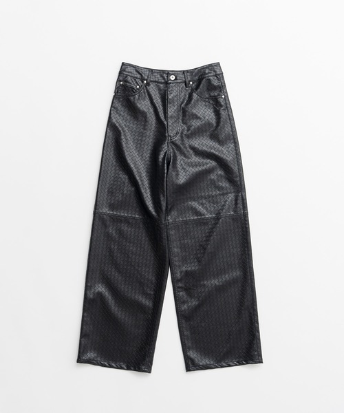 PRANK PROJECT(プランクプロジェクト)の「【2026Autumn Pre-Order】シンセテイックメッシュレザーストレートパンツ / Synthetic Mesh Leather Straight Pants(その他パンツ・レディース・マルチ・38/36/34)」の14枚目の写真
