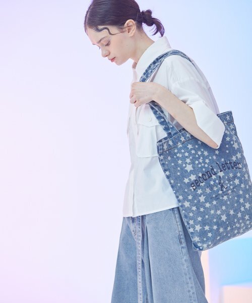 RYUL+WAI（リュルアンドワイ）の「デニムプリントスターエコバッグ（エコバッグ/サブバッグ・レディース・その他・FREE）」の3枚目の写真