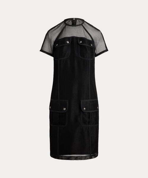 LAUREN RALPH LAUREN（ローレン ラルフ ローレン）の「メッシュ ショートスリーブ シフト ドレス（ワンピース・レディース・ブラック系1・2/0/4/6/8/00）」の2枚目の写真