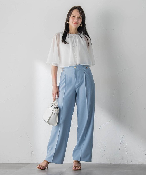 Viaggio Blu(ビアッジョブルー)の「トリコットシフォンカットソー(Tシャツ/カットソー・レディース・ベージュ・M)」の6枚目の写真