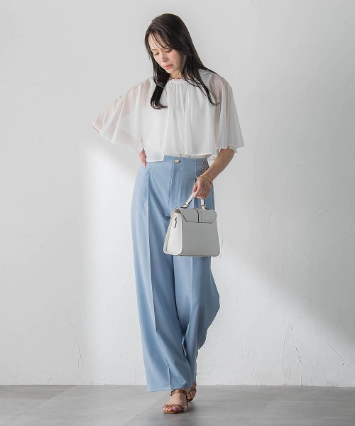 Viaggio Blu(ビアッジョブルー)の「トリコットシフォンカットソー(Tシャツ/カットソー・レディース・ベージュ・M)」の7枚目の写真