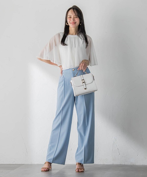 Viaggio Blu(ビアッジョブルー)の「トリコットシフォンカットソー(Tシャツ/カットソー・レディース・ベージュ・M)」の8枚目の写真