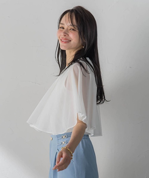 Viaggio Blu(ビアッジョブルー)の「トリコットシフォンカットソー(Tシャツ/カットソー・レディース・ベージュ・M)」の4枚目の写真