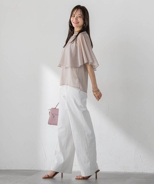 Viaggio Blu(ビアッジョブルー)の「トリコットシフォンカットソー(Tシャツ/カットソー・レディース・ベージュ・M)」の17枚目の写真