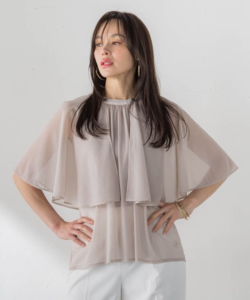 Viaggio Blu(ビアッジョブルー)の「トリコットシフォンカットソー(Tシャツ/カットソー・レディース・ベージュ・M)」の11枚目の写真