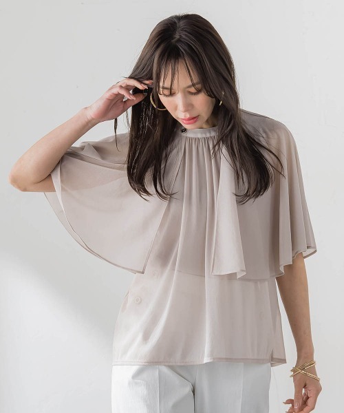 Viaggio Blu(ビアッジョブルー)の「トリコットシフォンカットソー(Tシャツ/カットソー・レディース・ベージュ・M)」の12枚目の写真