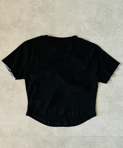 SHEPP(シープ)の「【バレエコア】ラッピングリボンデザイン クロップド チビTシャツ / 半袖T トップス(Tシャツ/カットソー・レディース・ブラック・L/M)」の9枚目の写真