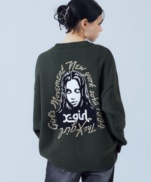 HAND DRAWN LOGO AND FACE KNIT TOP