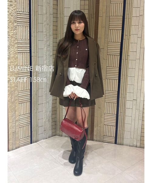 POLO BCS(ポロ ビーシーエス)の「【POLO BCSコラボ】バルーンケーブルニットカーディガン【秋服】(カーディガン/ボレロ・レディース・チャコールグレー/ブラウン/その他1/レッド/ネイビー・FREE)」の20枚目の写真