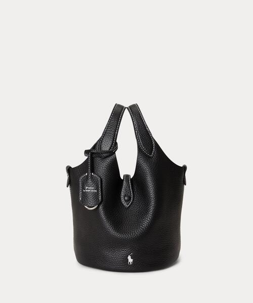 POLO RALPH LAUREN(ポロ ラルフ ローレン)の「Polo Play レザー スモール トート & クロスボディ(トートバッグ・レディース・ブラック系1・ONE)」の1枚目の写真