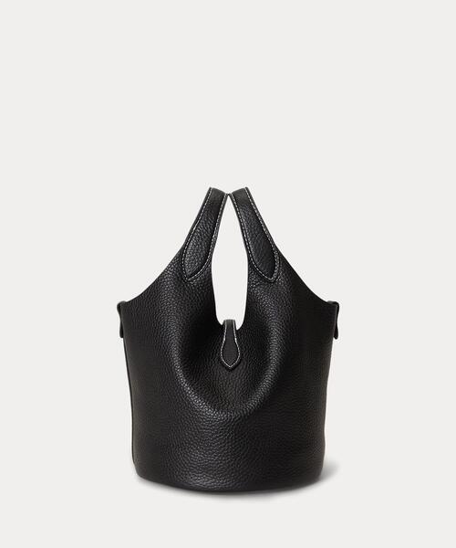 POLO RALPH LAUREN(ポロ ラルフ ローレン)の「Polo Play レザー スモール トート & クロスボディ(トートバッグ・レディース・ブラック系1・ONE)」の9枚目の写真