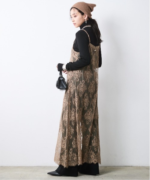 CHIC STYLE(シックスタイル)の「レースキャミソールワンピース<大きいサイズ有>シックスタイル(ワンピース・レディース・モカ/ブラック・3L/LL/L/M/5L/4L)」の18枚目の写真