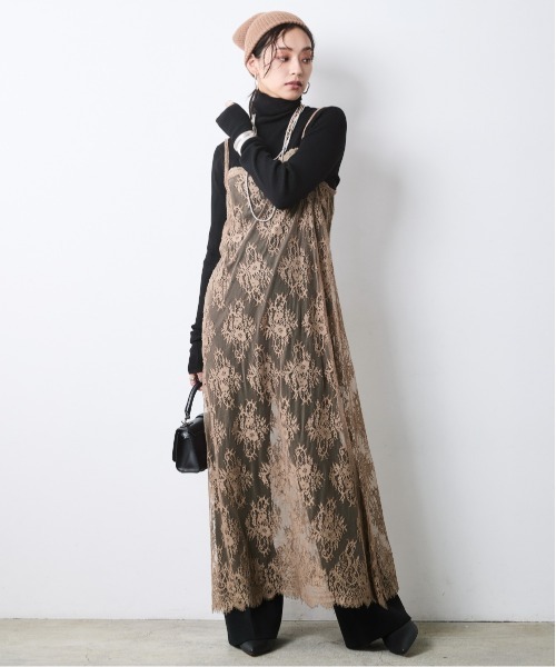CHIC STYLE(シックスタイル)の「レースキャミソールワンピース<大きいサイズ有>シックスタイル(ワンピース・レディース・モカ/ブラック・3L/LL/L/M/5L/4L)」の20枚目の写真