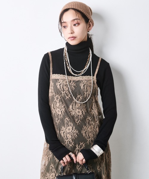 CHIC STYLE(シックスタイル)の「レースキャミソールワンピース<大きいサイズ有>シックスタイル(ワンピース・レディース・モカ/ブラック・3L/LL/L/M/5L/4L)」の21枚目の写真