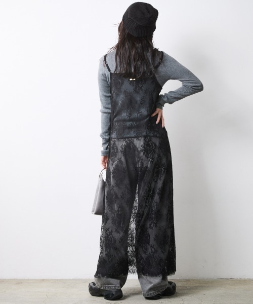 CHIC STYLE(シックスタイル)の「レースキャミソールワンピース<大きいサイズ有>シックスタイル(ワンピース・レディース・モカ/ブラック・3L/LL/L/M/5L/4L)」の12枚目の写真