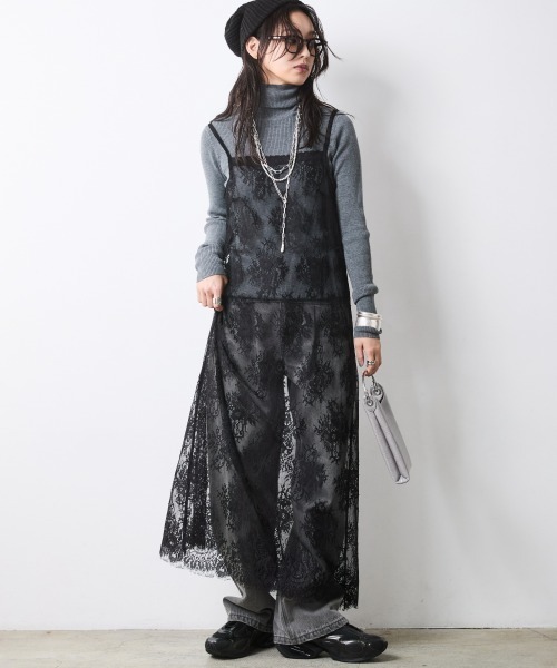 CHIC STYLE(シックスタイル)の「レースキャミソールワンピース<大きいサイズ有>シックスタイル(ワンピース・レディース・モカ/ブラック・3L/LL/L/M/5L/4L)」の13枚目の写真