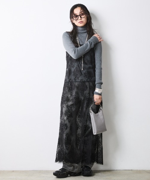 CHIC STYLE(シックスタイル)の「レースキャミソールワンピース<大きいサイズ有>シックスタイル(ワンピース・レディース・モカ/ブラック・3L/LL/L/M/5L/4L)」の14枚目の写真