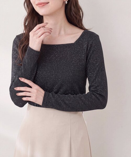natural couture(ナチュラルクチュール)の「前後2WAYプルオーバー(Tシャツ/カットソー・レディース・シルバー/ブラック/グレイッシュベージュ・FREE)」の9枚目の写真