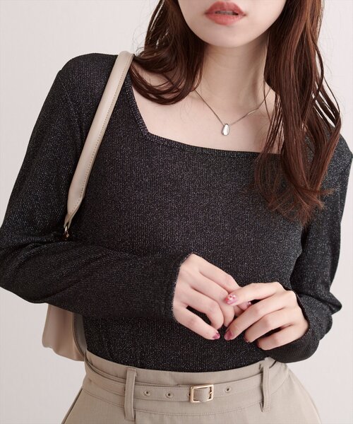 natural couture(ナチュラルクチュール)の「前後2WAYプルオーバー(Tシャツ/カットソー・レディース・シルバー/ブラック/グレイッシュベージュ・FREE)」の12枚目の写真