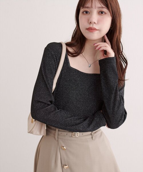 natural couture(ナチュラルクチュール)の「前後2WAYプルオーバー(Tシャツ/カットソー・レディース・シルバー/ブラック/グレイッシュベージュ・FREE)」の14枚目の写真