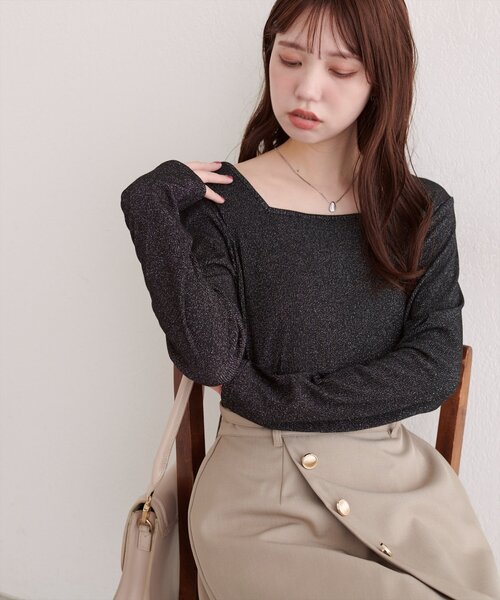 natural couture(ナチュラルクチュール)の「前後2WAYプルオーバー(Tシャツ/カットソー・レディース・シルバー/ブラック/グレイッシュベージュ・FREE)」の15枚目の写真
