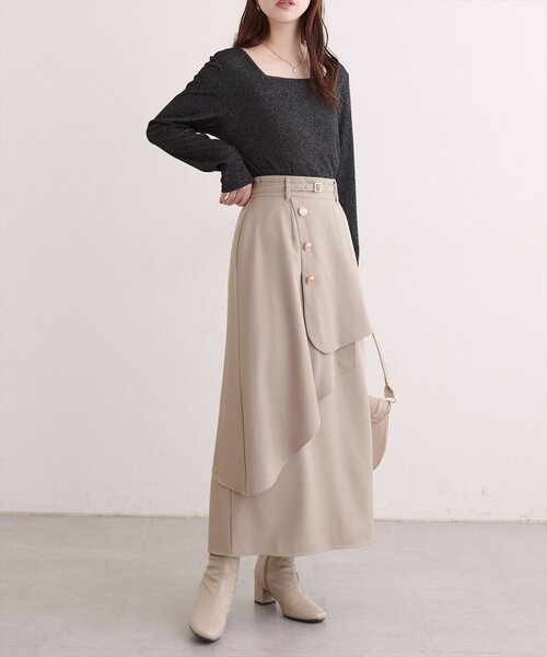 natural couture(ナチュラルクチュール)の「前後2WAYプルオーバー(Tシャツ/カットソー・レディース・シルバー/ブラック/グレイッシュベージュ・FREE)」の16枚目の写真