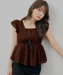 Chico（チコ）の「【新色\ブラック/登場】フリンジ配色フリルブラウス（シャツ/ブラウス）」