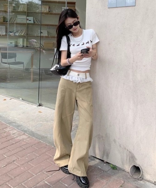 AVYL（アヴィル）の「ドッグプリント コンパクトリンガーTシャツ（Tシャツ/カットソー・レディース・ホワイト/グレー・M）」の21枚目の写真