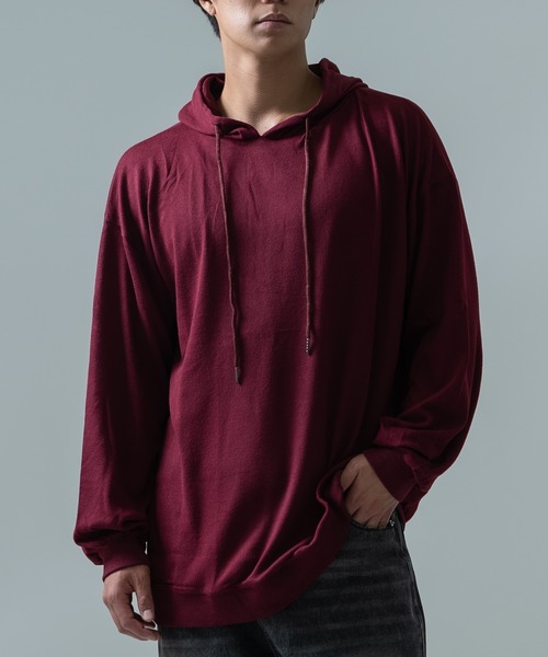 Crownor(クラウノアー)の「ワイドスリーブ ビッグパーカー(パーカー・メンズ・グレー/ブラック/ネイビー/ワイン/モカ・MEDIUM/LARGE)」の22枚目の写真