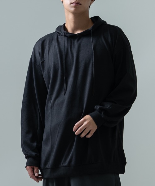 Crownor(クラウノアー)の「ワイドスリーブ ビッグパーカー(パーカー・メンズ・グレー/ブラック/ネイビー/ワイン/モカ・MEDIUM/LARGE)」の6枚目の写真