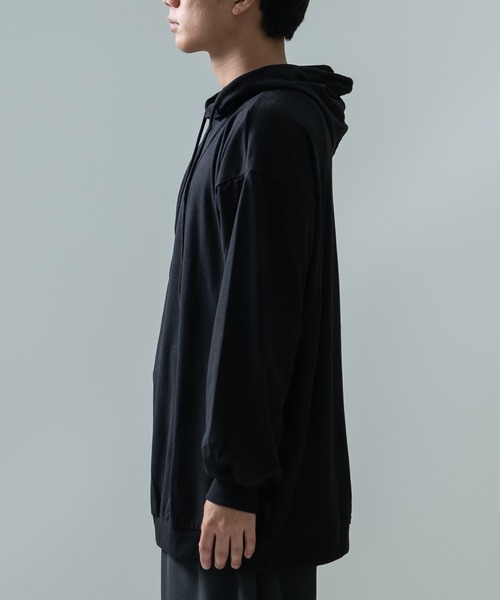 Crownor(クラウノアー)の「ワイドスリーブ ビッグパーカー(パーカー・メンズ・グレー/ブラック/ネイビー/ワイン/モカ・MEDIUM/LARGE)」の7枚目の写真