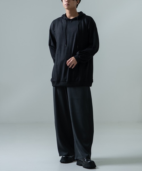 Crownor(クラウノアー)の「ワイドスリーブ ビッグパーカー(パーカー・メンズ・グレー/ブラック/ネイビー/ワイン/モカ・MEDIUM/LARGE)」の9枚目の写真
