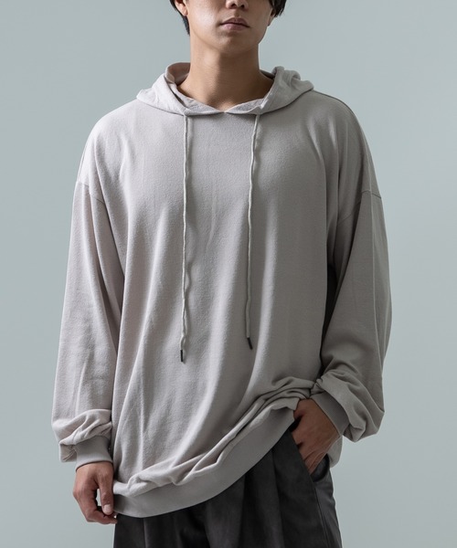 Crownor(クラウノアー)の「ワイドスリーブ ビッグパーカー(パーカー・メンズ・グレー/ブラック/ネイビー/ワイン/モカ・MEDIUM/LARGE)」の10枚目の写真