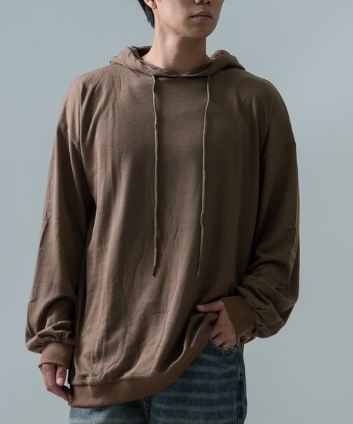 Crownor(クラウノアー)の「ワイドスリーブ ビッグパーカー(パーカー・メンズ・グレー/ブラック/ネイビー/ワイン/モカ・MEDIUM/LARGE)」の14枚目の写真