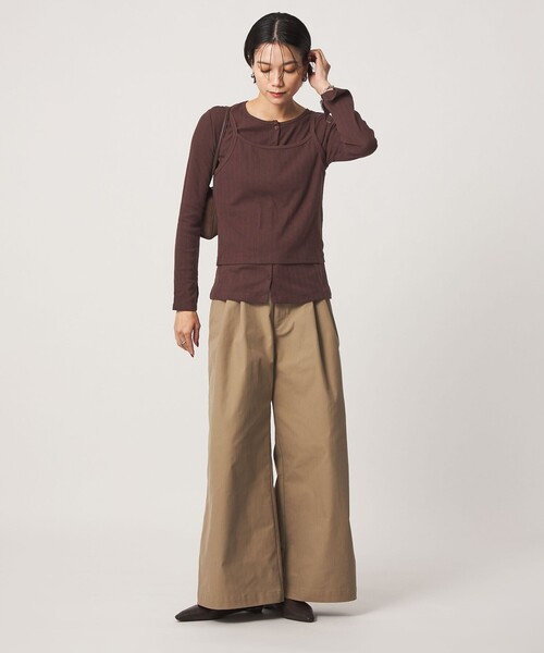 Healthknit（ヘルスニット）の「【別注】＜Healthknit＞レイヤード プルオーバーカットソー（Tシャツ/カットソー・レディース・オフホワイト/ダークブラウン/パープル・FREE）」の13枚目の写真