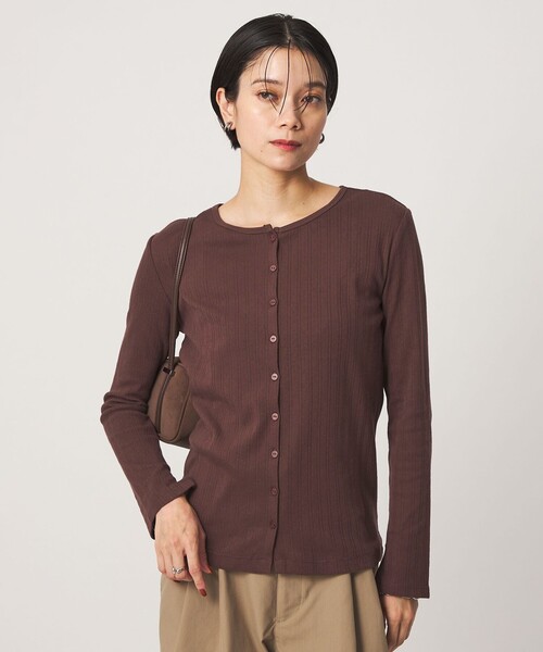 Healthknit（ヘルスニット）の「【別注】＜Healthknit＞レイヤード プルオーバーカットソー（Tシャツ/カットソー・レディース・オフホワイト/ダークブラウン/パープル・FREE）」の15枚目の写真