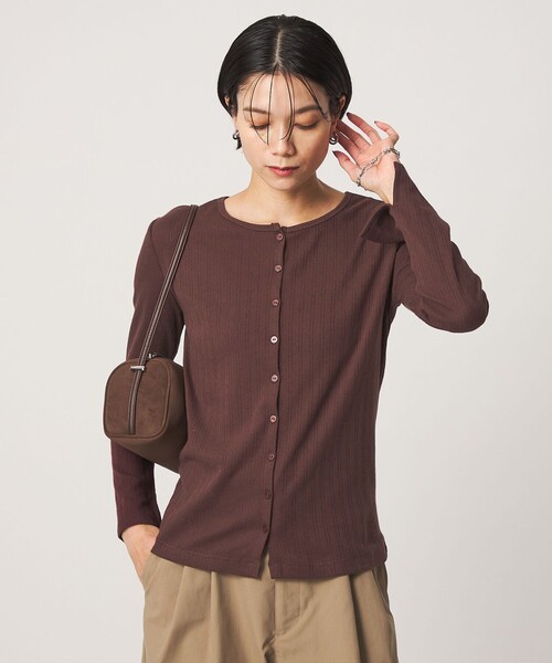 Healthknit（ヘルスニット）の「【別注】＜Healthknit＞レイヤード プルオーバーカットソー（Tシャツ/カットソー・レディース・オフホワイト/ダークブラウン/パープル・FREE）」の16枚目の写真