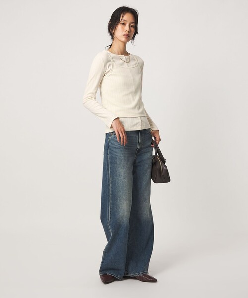 Healthknit（ヘルスニット）の「【別注】＜Healthknit＞レイヤード プルオーバーカットソー（Tシャツ/カットソー・レディース・オフホワイト/ダークブラウン/パープル・FREE）」の20枚目の写真