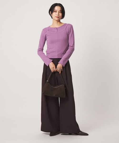 Healthknit（ヘルスニット）の「【別注】＜Healthknit＞レイヤード プルオーバーカットソー（Tシャツ/カットソー・レディース・オフホワイト/ダークブラウン/パープル・FREE）」の22枚目の写真
