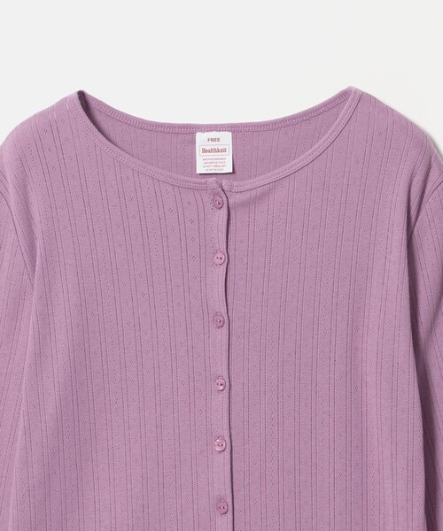 Healthknit（ヘルスニット）の「【別注】＜Healthknit＞レイヤード プルオーバーカットソー（Tシャツ/カットソー・レディース・オフホワイト/ダークブラウン/パープル・FREE）」の7枚目の写真