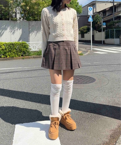 AS KNOW AS plus(アズノゥアズプラス)の「☆ブランドロゴプレート ボックスプリーツミニスカート(スカート・レディース・ブラウン系/グレー系/ブラック系・FREE)」の12枚目の写真