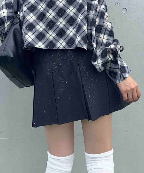AS KNOW AS plus(アズノゥアズプラス)の「☆ブランドロゴプレート ボックスプリーツミニスカート(スカート・レディース・ブラウン系/グレー系/ブラック系・FREE)」の7枚目の写真
