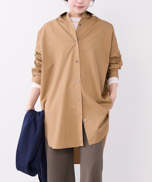 MICA&DEAL（マイカ＆ディール）の「チュニックビッグシャツ（シャツ/ブラウス・レディース・ブルー/ホワイト/キャメル・FREE）」の3枚目の写真