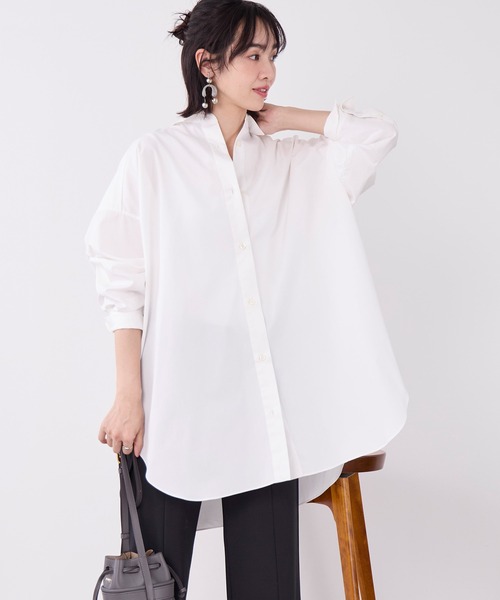 MICA&DEAL（マイカ＆ディール）の「チュニックビッグシャツ（シャツ/ブラウス・レディース・ブルー/ホワイト/キャメル・FREE）」の4枚目の写真
