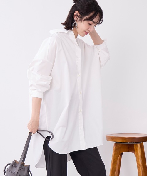 MICA&DEAL（マイカ＆ディール）の「チュニックビッグシャツ（シャツ/ブラウス・レディース・ブルー/ホワイト/キャメル・FREE）」の5枚目の写真
